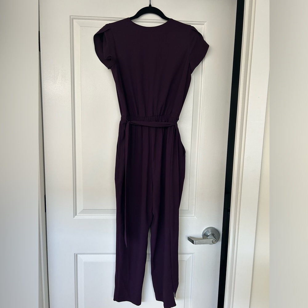 Loft V-neck Belted Jumpsuit - Picture 2 of 4